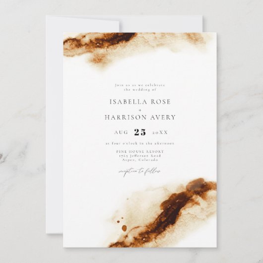 JAYLA Boho Terracotta Burnt Orange Rust Wedding Einladung (Vorderseite)