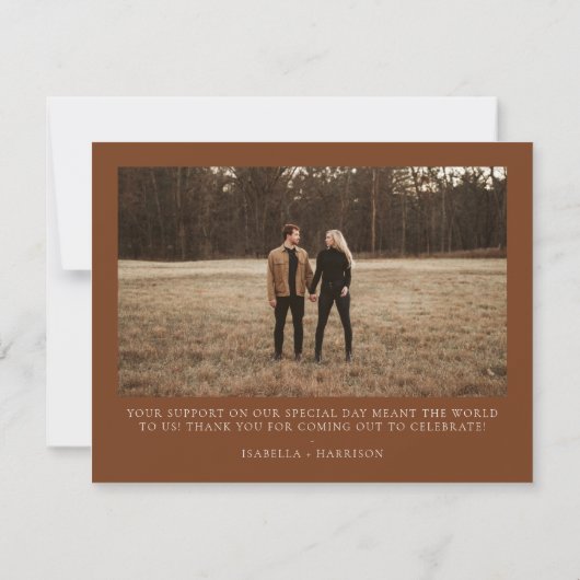 JAYLA Boho Terracotta Burnt Orange Vielen Dank Einladung (Rückseite)