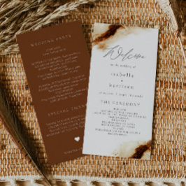 JAYLA | Boho Terracotta Rust Wedding Program Dankeskarte