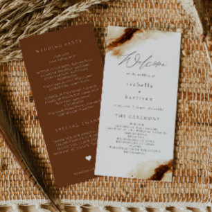 JAYLA   Boho Terracotta Rust Wedding Program Dankeskarte