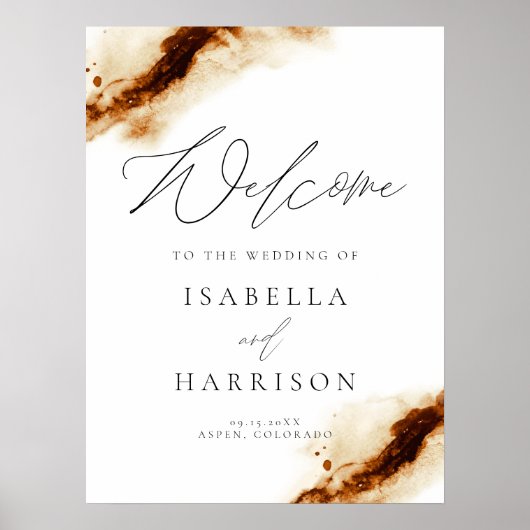 JAYLA | Boho Terracotta Rust Wedding Welcome Poster (Vorne)