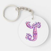 Jayla monogramm J Name und Bedeutung Schlüsselring (Vorderseite)