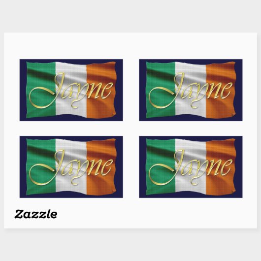 JAYNE Name & Irish Flag Personalisiert Stickers (Blatt)