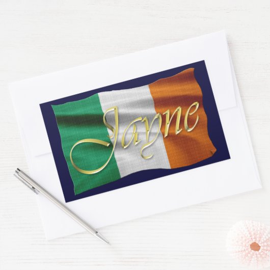 JAYNE Name & Irish Flag Personalisiert Stickers (Umschlag)