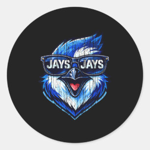 Jays Retro-Geschenk für Männer Frauen Jungen Mädch Runder Aufkleber