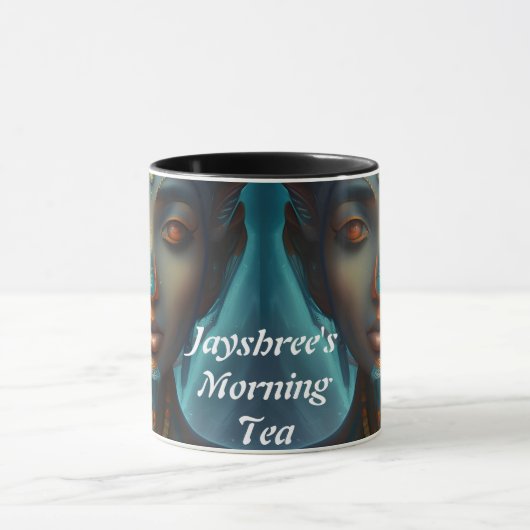 Jayshree's Morning Tea Personalisiert anpassbar Tasse (Zentrum)