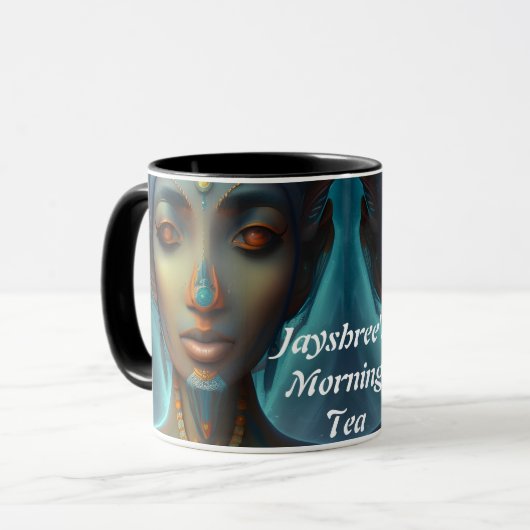 Jayshree's Morning Tea Personalisiert anpassbar Tasse (Vorderseite Links)