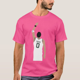 Jayson Tatum Pointing Up (Weiß) T-Shirt