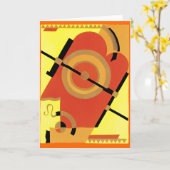 Jazz Age Art Deco Abstrakt Karte (Gelbe Blume)