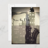 Jazz Age Art Deco Unbekannter Monte Boglia Einladungspostkarte (Vorne/Hinten)