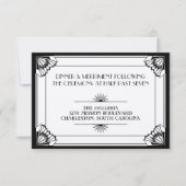 Jazz Age Black Art Deko Hochzeitsempfang Einladung (Vorderseite)