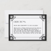 Jazz Age Black Art Deko Hochzeitsempfang Einladung (Rückseite)
