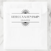 Jazz Age Black geometric art Deko Hochzeit Rechteckiger Aufkleber (Tasche)