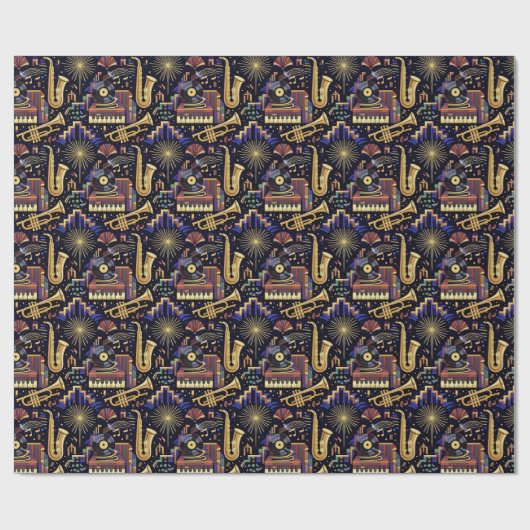 Jazz Age Celebration Pattern Geschenkpapier (Flach)