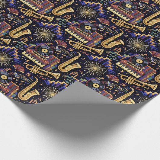 Jazz Age Celebration Pattern Geschenkpapier (Ecke)