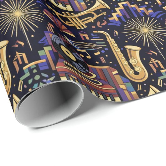 Jazz Age Celebration Pattern Geschenkpapier (Rolleneckpunkt)