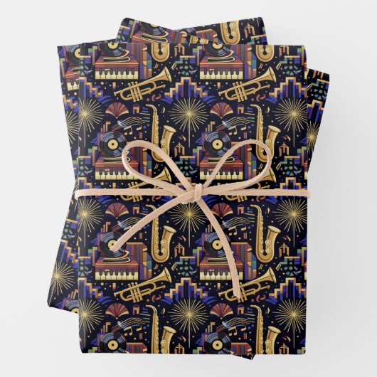 Jazz Age Celebration Pattern Geschenkpapier Set (Beispiel)