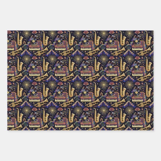 Jazz Age Celebration Pattern Geschenkpapier Set (Vorderseite)