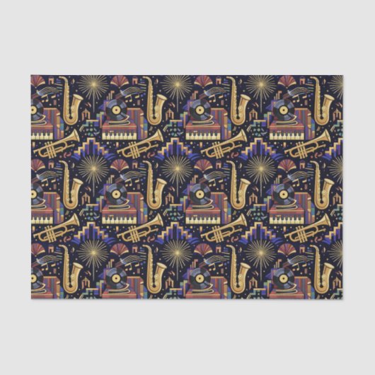 Jazz Age Celebration Pattern Seidenpapier (Vorderseite)