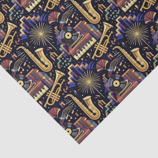 Jazz Age Celebration Pattern Seidenpapier (Ausschnitt)