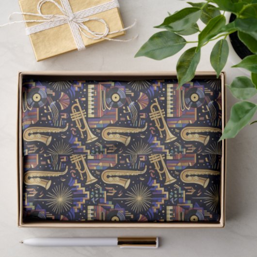 Jazz Age Celebration Pattern Seidenpapier (Geschenk)