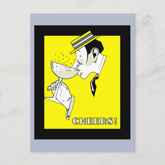 Jazz age Deko Art Champagne Cheers Party Postkarte (Vorderseite)