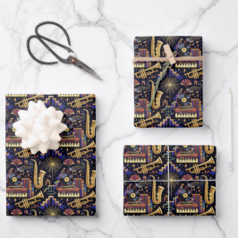 Jazz Age Feier Muster Geschenkpapier Set