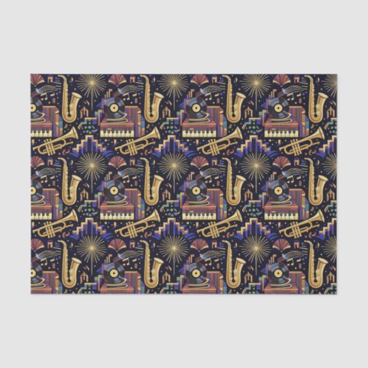 Jazz Age Feier Pattern Seidenpapier (Vorderseite)