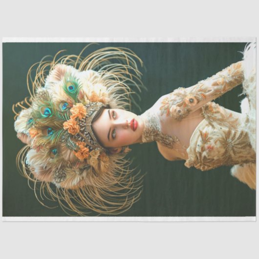 Jazz Age Flapper mit Grace Decoupage Seidenpapier (Vorderseite)