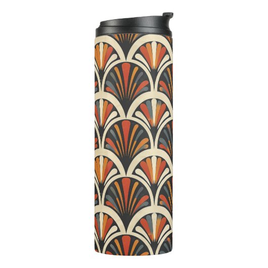 Jazz Age Glam Repeat Pattern Thermosbecher (Nach links gedreht)