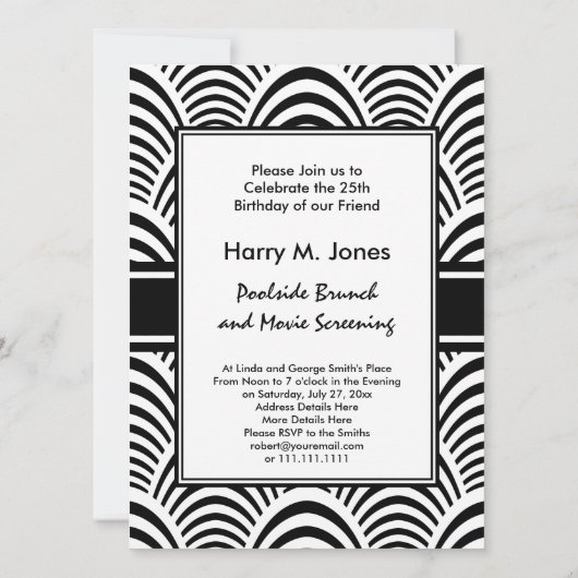 Jazz Age Kunst, Dichtung und Musik Einladung (Rückseite)