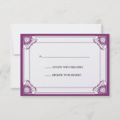 Jazz Age lila Art Deco UAWG Hochzeitsfeier RSVP Karte (Rückseite)