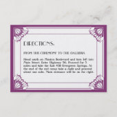 Jazz Age lila Art Deko Hochzeitsempfang Begleitkarte (Rückseite)