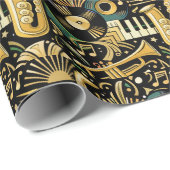 Jazz Age Music Pattern Geschenkpapier (Rolleneckpunkt)