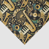 Jazz Age Music Pattern Seidenpapier (Ausschnitt)