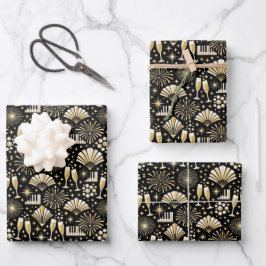Jazz Age Neujahrsmuster Geschenkpapier Set
