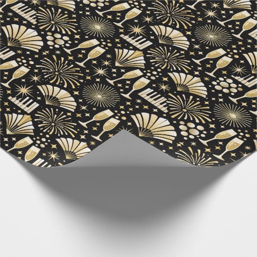 Jazz Age New Year Pattern Geschenkpapier (Ecke)