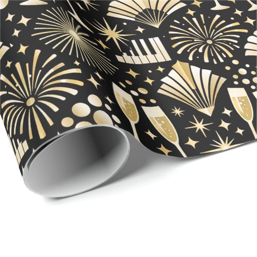 Jazz Age New Year Pattern Geschenkpapier (Rolleneckpunkt)