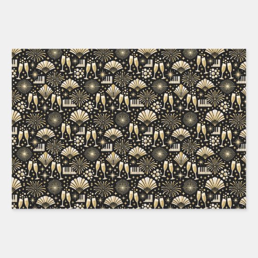 Jazz Age New Year Pattern Geschenkpapier Set (Vorderseite 2)