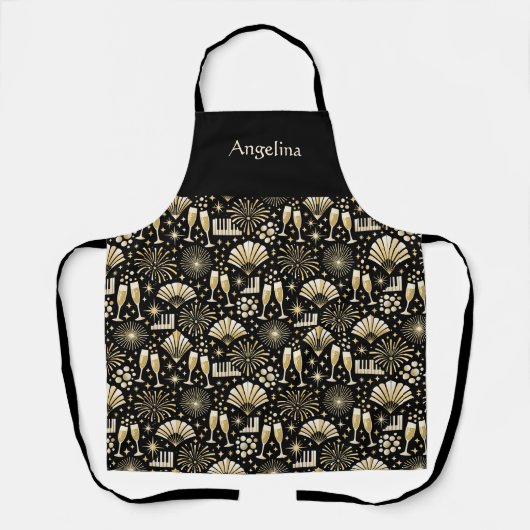 Jazz Age New Year Pattern Personalized Schürze (Vorderseite)