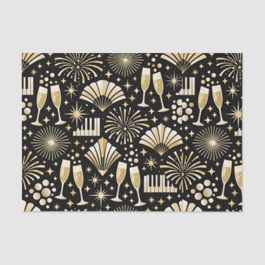 Jazz Age New Year Pattern Seidenpapier (Vorderseite)