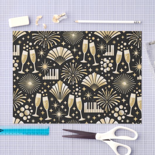 Jazz Age New Year Pattern Seidenpapier (Handwerk)