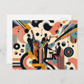 Jazz Age Psychedelic Trio aus dem Mittelalter Postkarte (Vorne/Hinten)