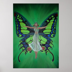 Jazz Age Showgirl Flapper Weekend Butterfly Wings Poster