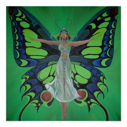 Jazz Age Showgirl Flapper Weekend Butterfly Wings Poster (Vorderseite)