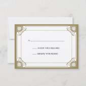 Jazz age taupe Art Deco UAWG Hochzeitsfeier RSVP Karte (Rückseite)