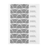 Jazz-Alters-Kunst-Deko-Eleganz Schwarzweiss Rundum-Adressaufkleber (Bogen)