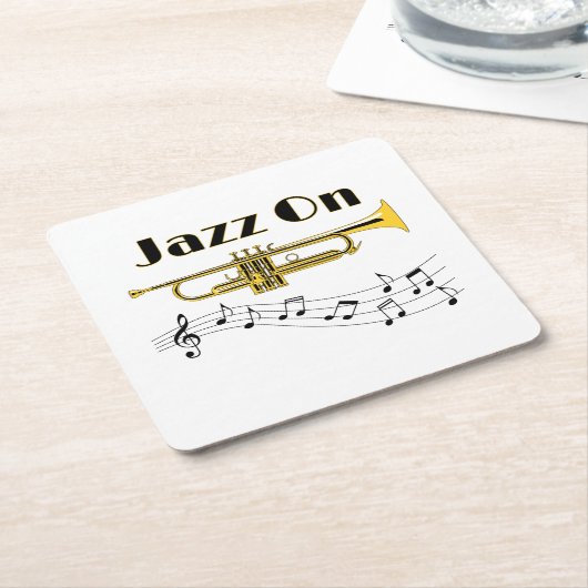 Jazz an rechteckiger pappuntersetzer (angewinkelt)