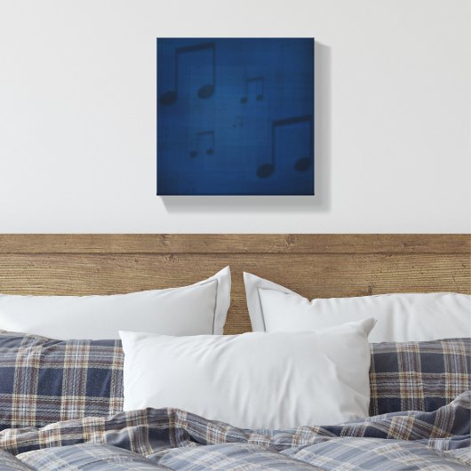 Jazz auf blau ummantelte Canvas Print Leinwanddruck (Insitu (Schlafzimmer))