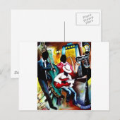 Jazz auf Bourbon St.jpg Postkarte (Vorne/Hinten)